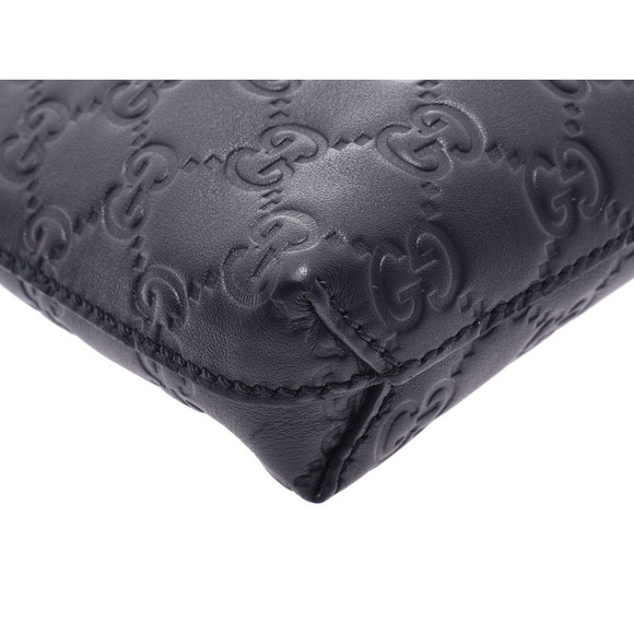 Gucci Guccissima Shoulder Bag Black Calfskin Clutch - Picture 4 of 11